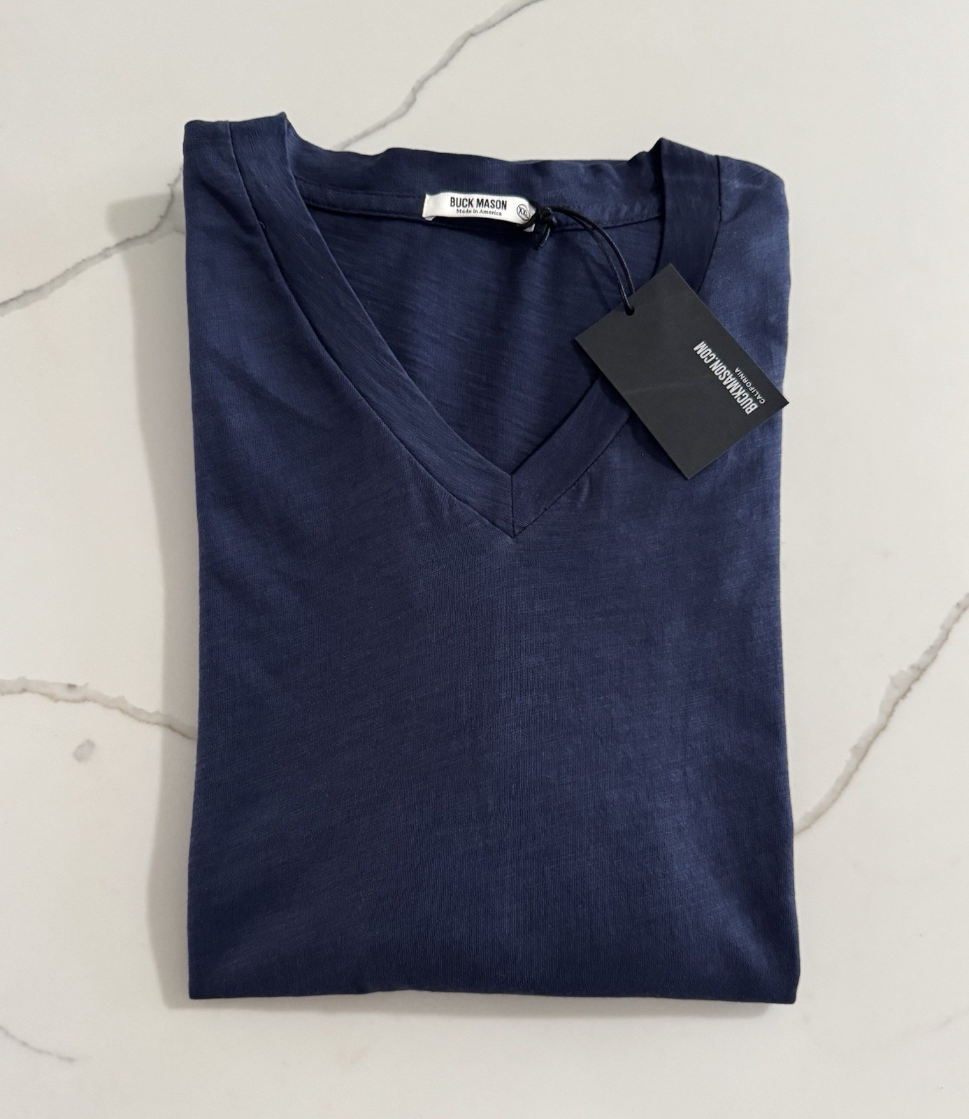 BUCK MASON Men's Slub V-Neck Curved Hem Short Sleeve Tee Retail: $45 (NWT) gallery