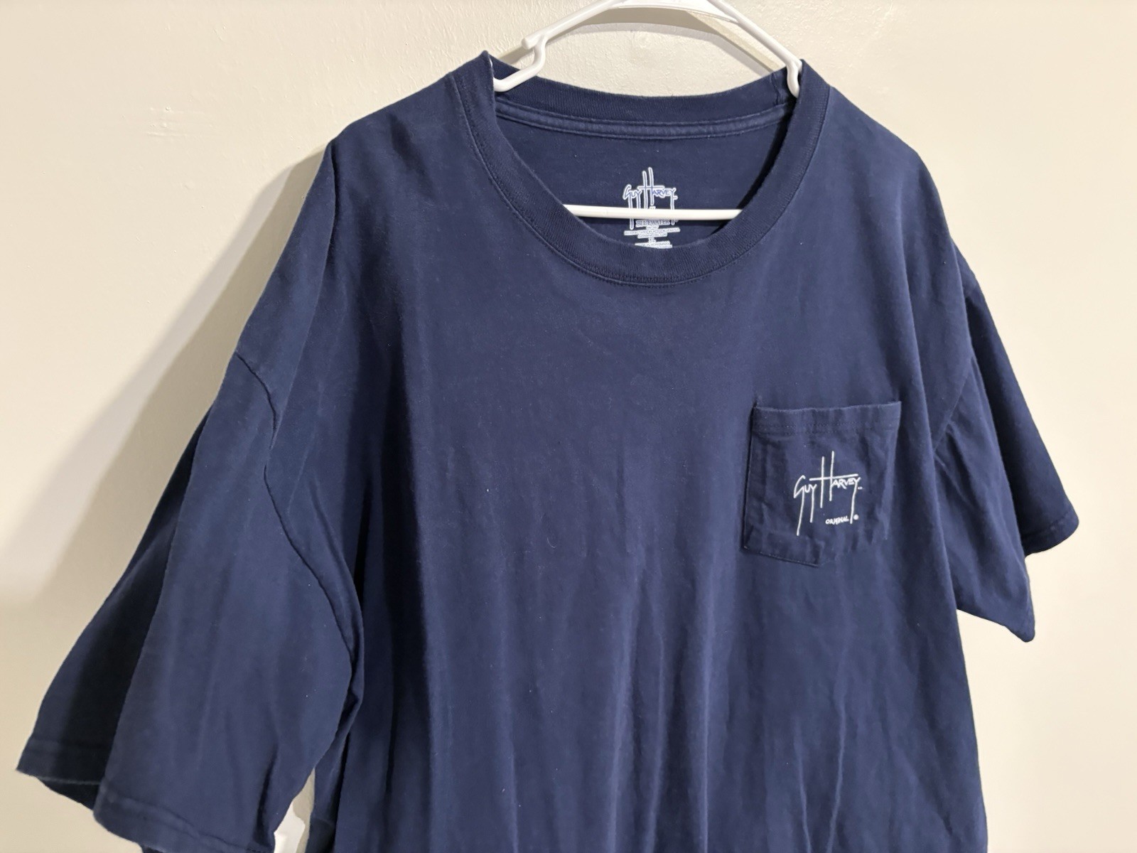 Vintage Guy Harvey Marlin Mahi Mahi Graphic T-Shirt Navy Blue Size XLarge Pocket gallery
