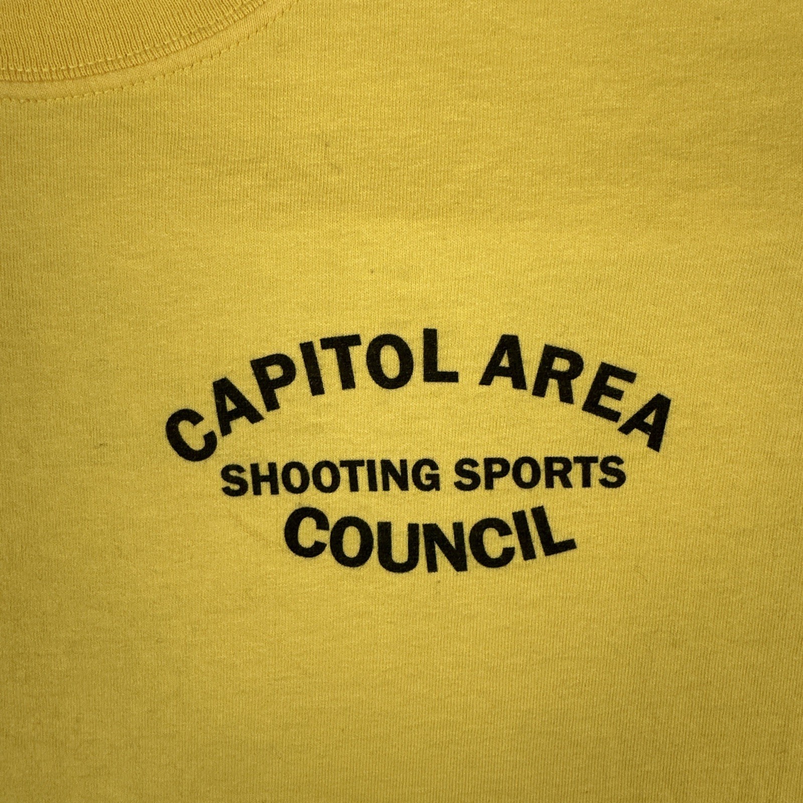 Vtg Gikdan Mens XXL Yellow T Shirt Capitol Area Shooting Sports Instructor Tee gallery