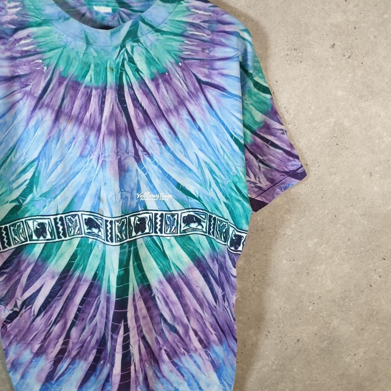 Vintage Yellowstone National Park Tie Dye USA 90s T Shirt Mens XL Multicoloured gallery