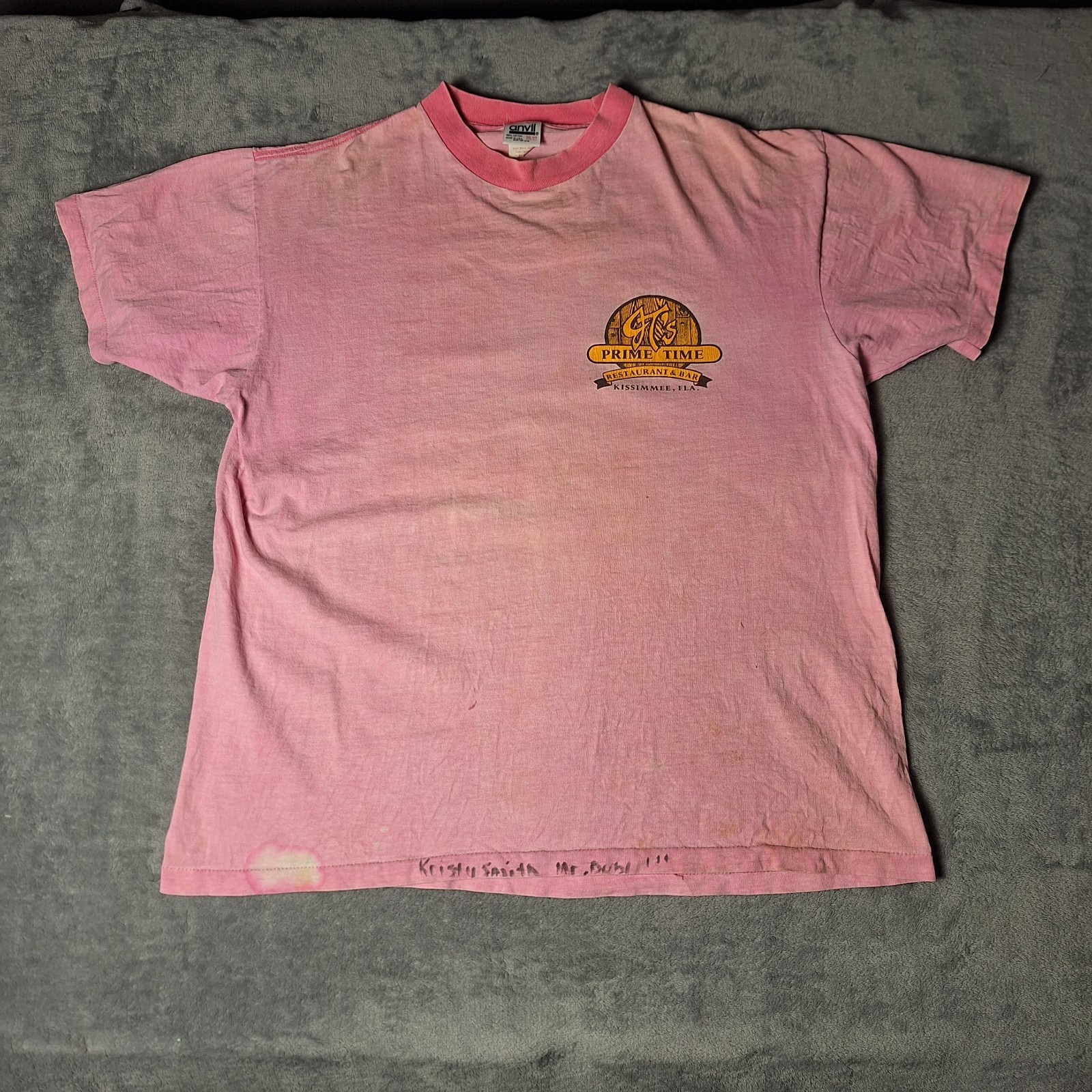 VTG GT’s Prime Time Kissimmee FL Graphic Tee Pink Single Stitch Size XL