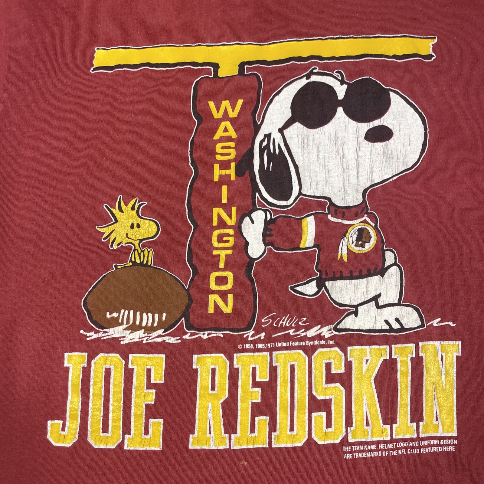 Vintage Snoopy Joe Cool Washington Redskins T Shirt Artex USA Medium gallery