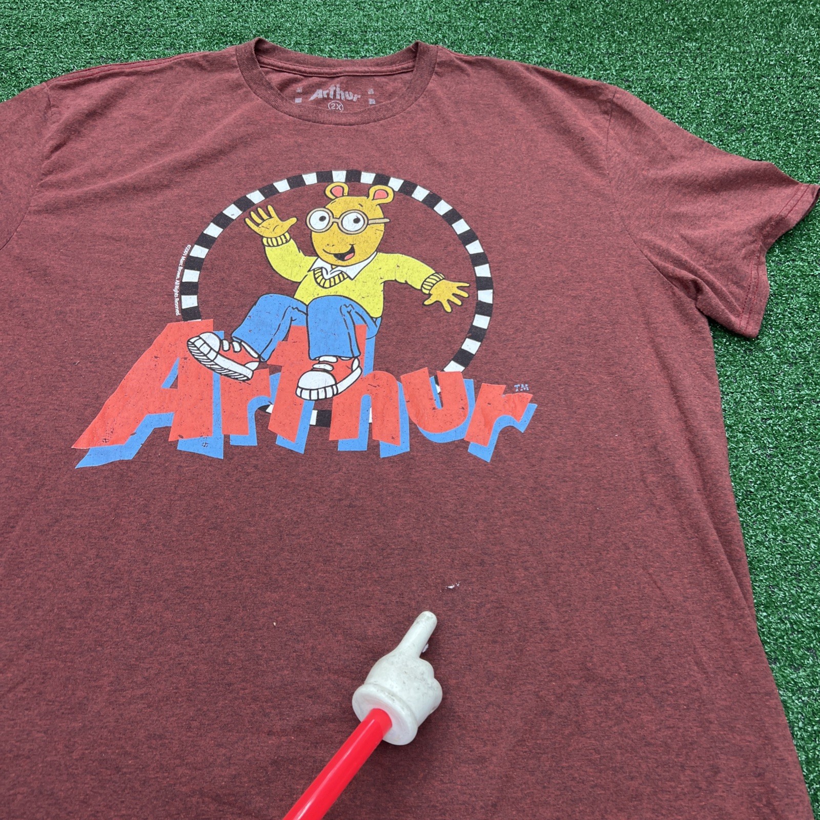 Arthur PBS Cartoon Intro T-Shirt Short Sleeve Red Mens Size 2XL gallery