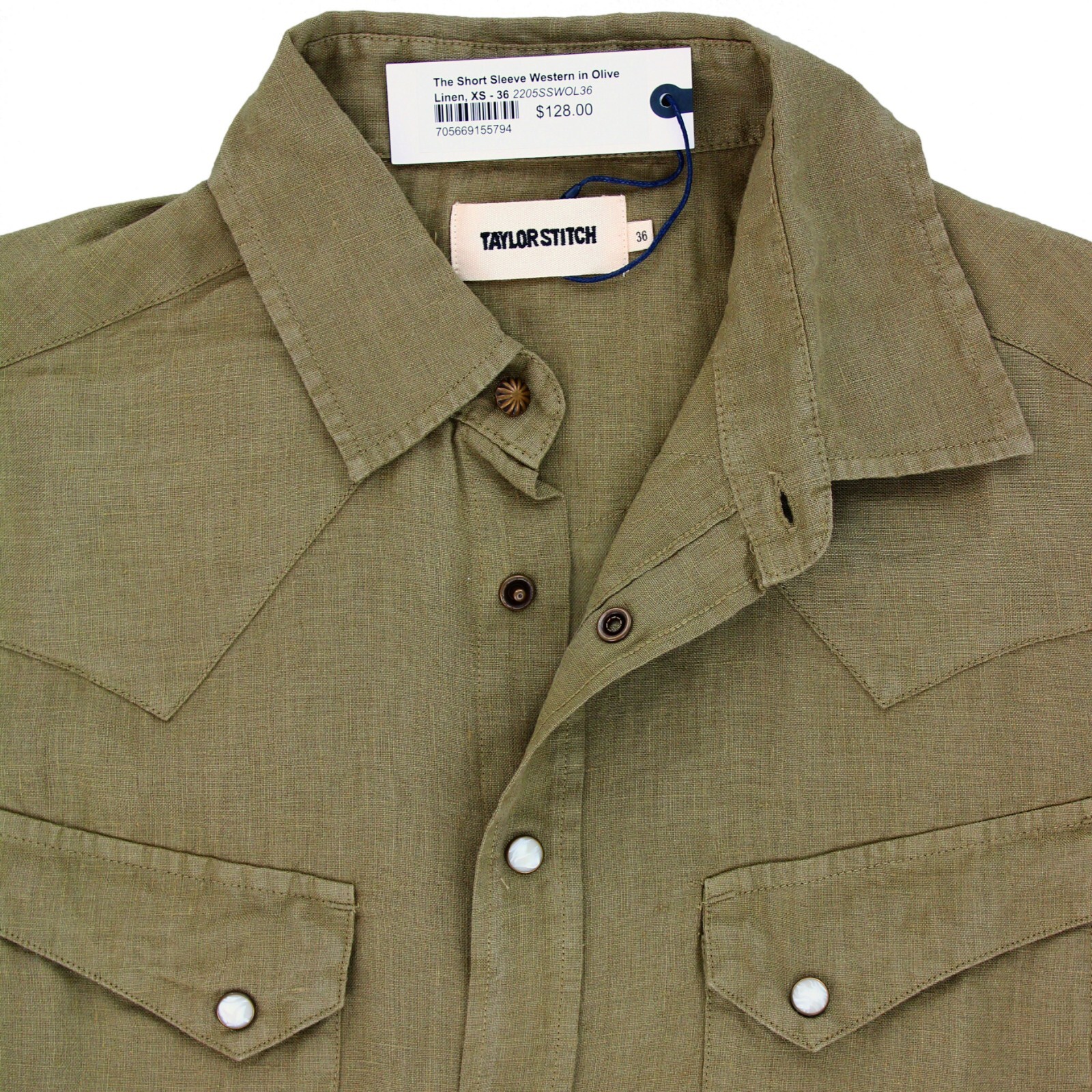 Taylor Stitch Shirt, Men's The Short Sleeve Western, Collared MSRP $128 gallery