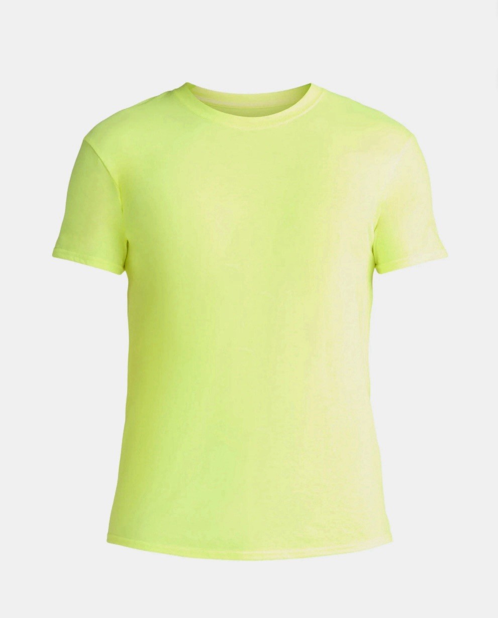 ATHLETIC WORKS Men’s 3XL (54-56) Cotton Active Tee Short Sleeve • Acid Yellow gallery