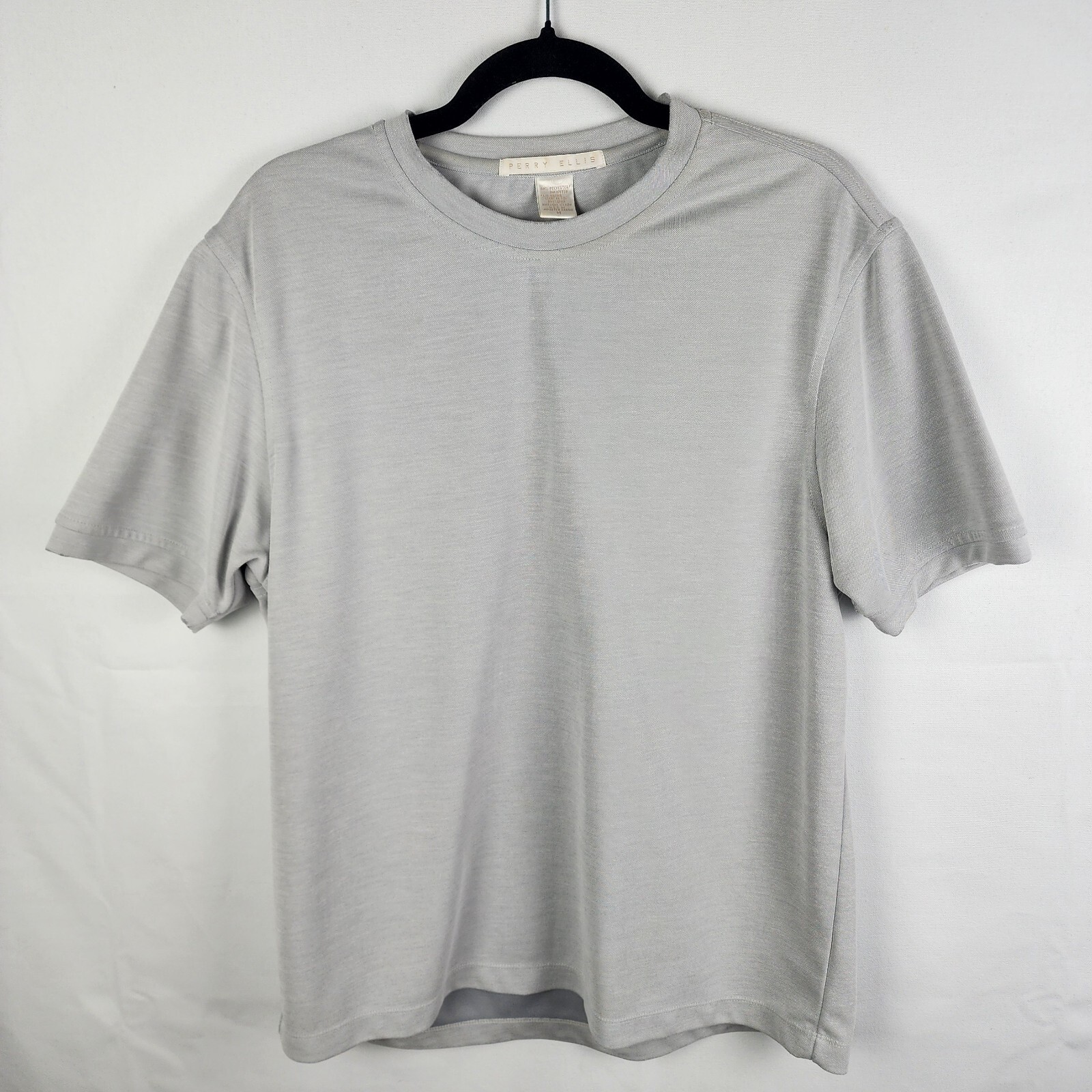 Perry Ellis Thick Short Sleeved Gray Top Size Medium gallery