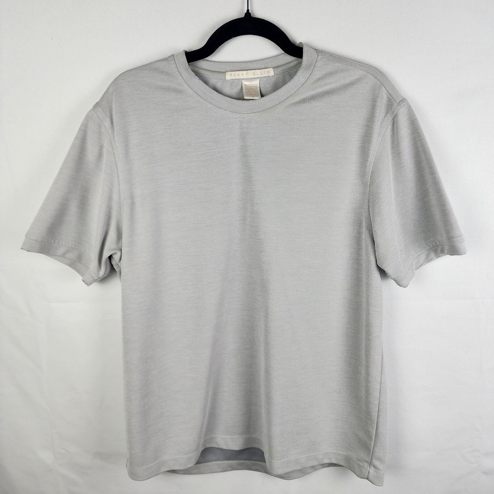 Perry Ellis Thick Short Sleeved Gray Top Size Medium