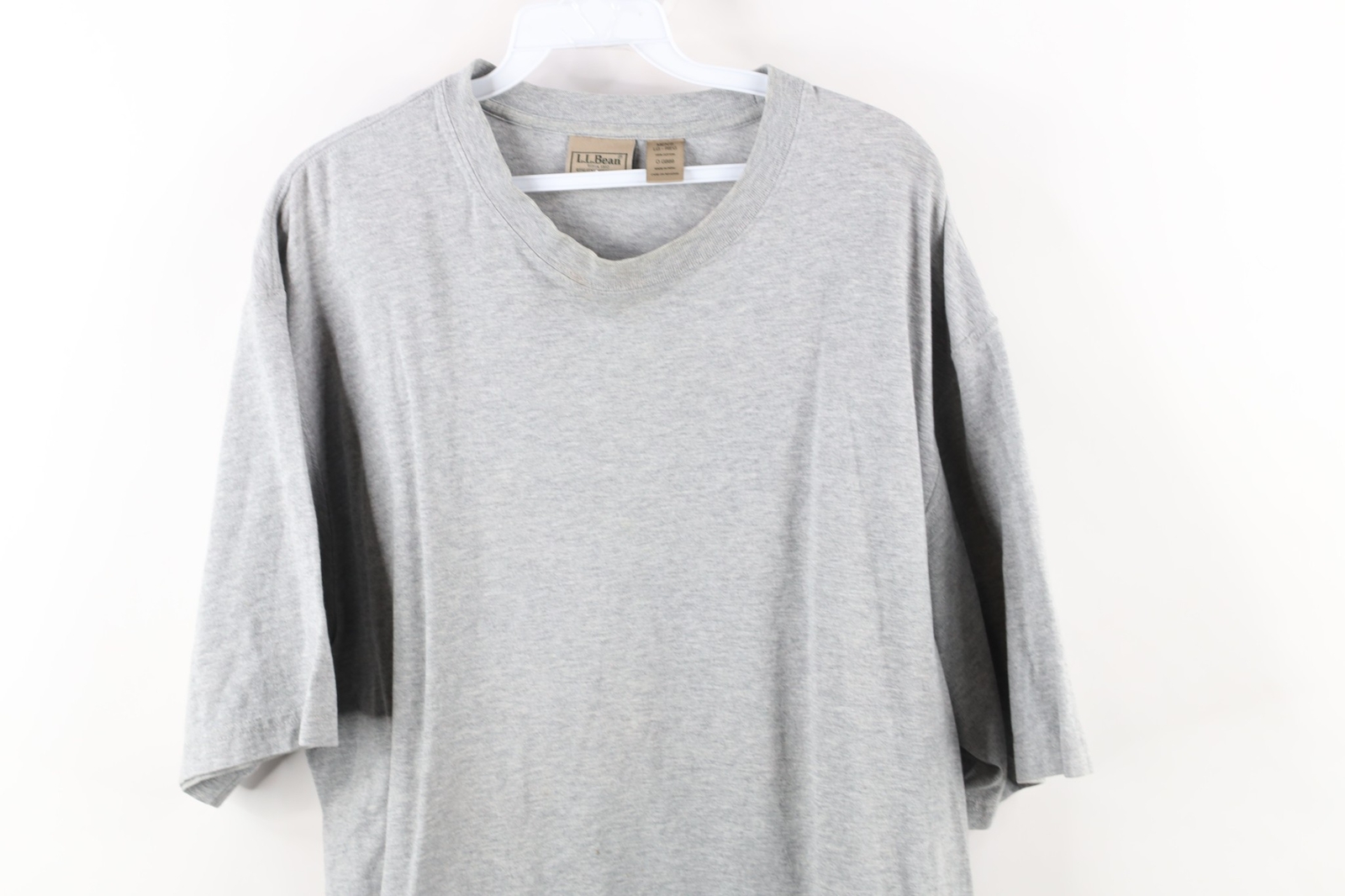 Vintage LL Bean Mens Large Blank Baggy Fit Short Sleeve T-Shirt Heather Gray gallery