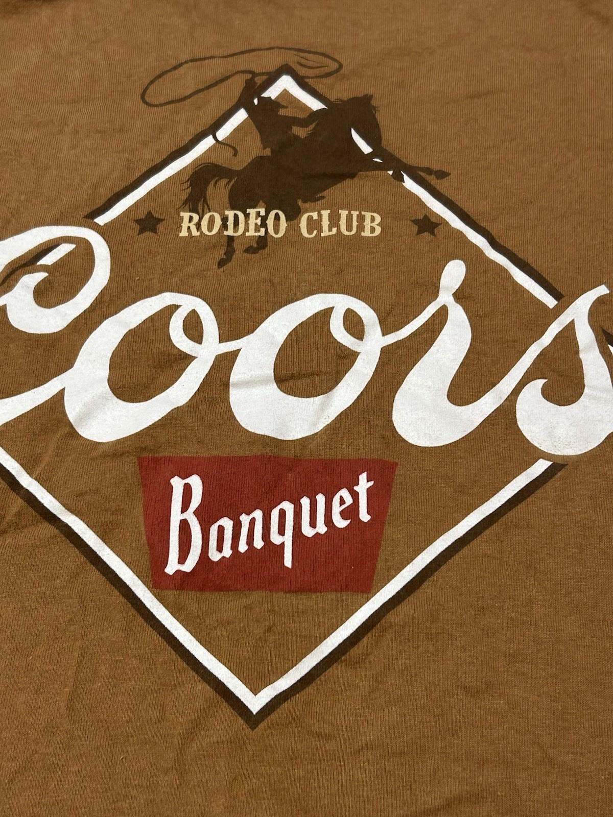 Tee Luv Men’s Size M T-Shirt Coors Banquet Team Rodeo Tan gallery