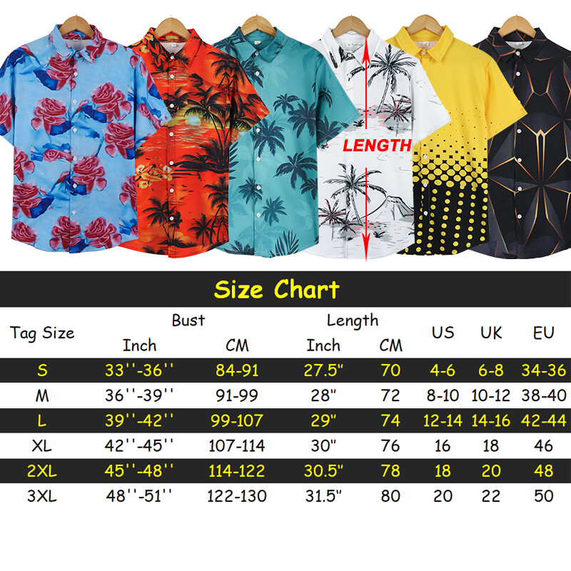 Hawaiian Shirt for Men Funky Casual Button Down Shortsleeve Beach Relaxed Fit gallery
