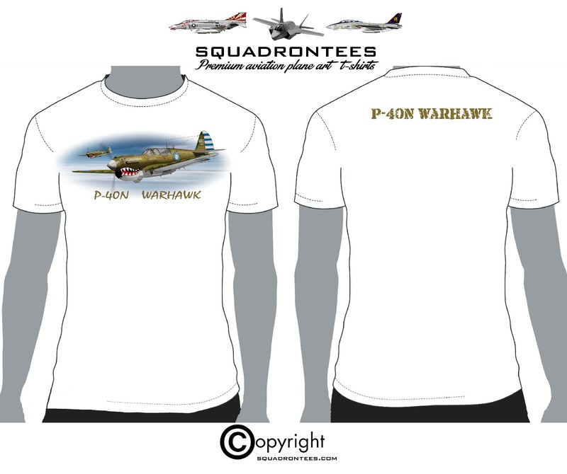 P-40 Warhawk – Premium Plane Art T-Shirt D-4