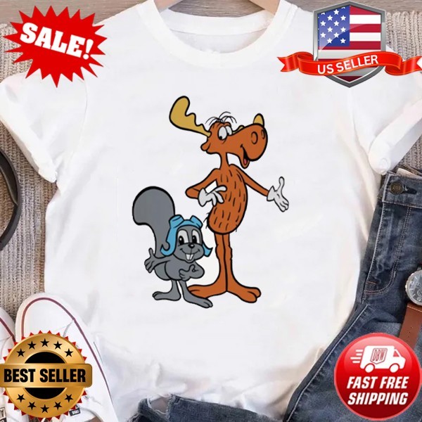 Rocky and Bullwinkle Cartoon T-Shirt Moose & Squirrel Unisex Tee, Size S-5XL gallery