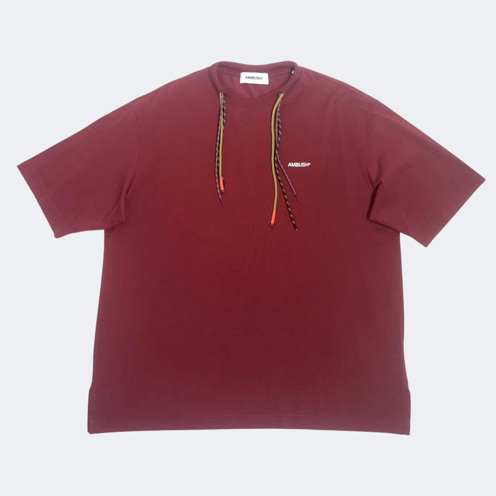 Ambush Men’s T-Shirt Size Large Crew Neck Russet Multi Cord Cotton Top RRP £325