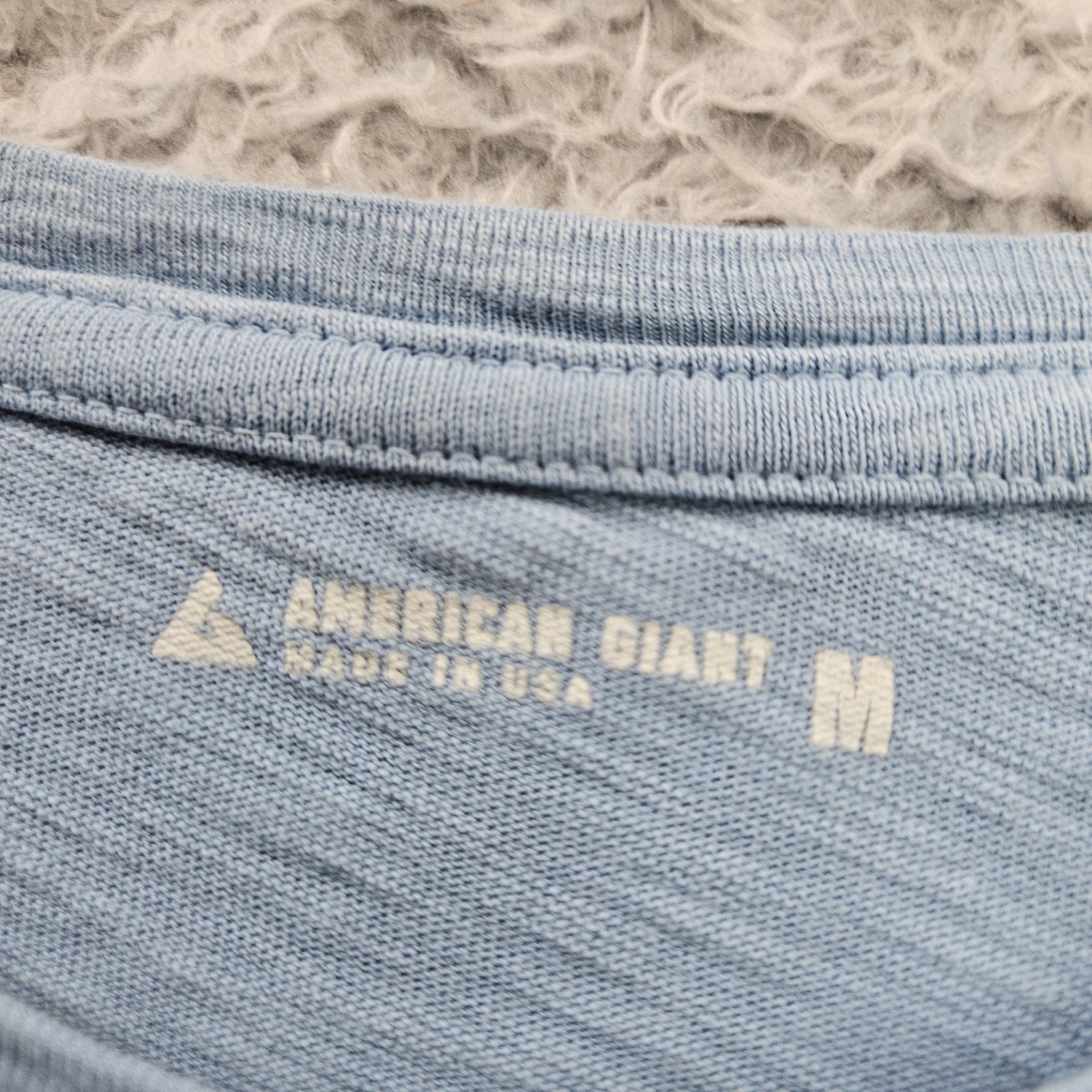 AMERICAN GIANT T Shirt Medium Slub Cotton Made in USA Sky Blue gallery