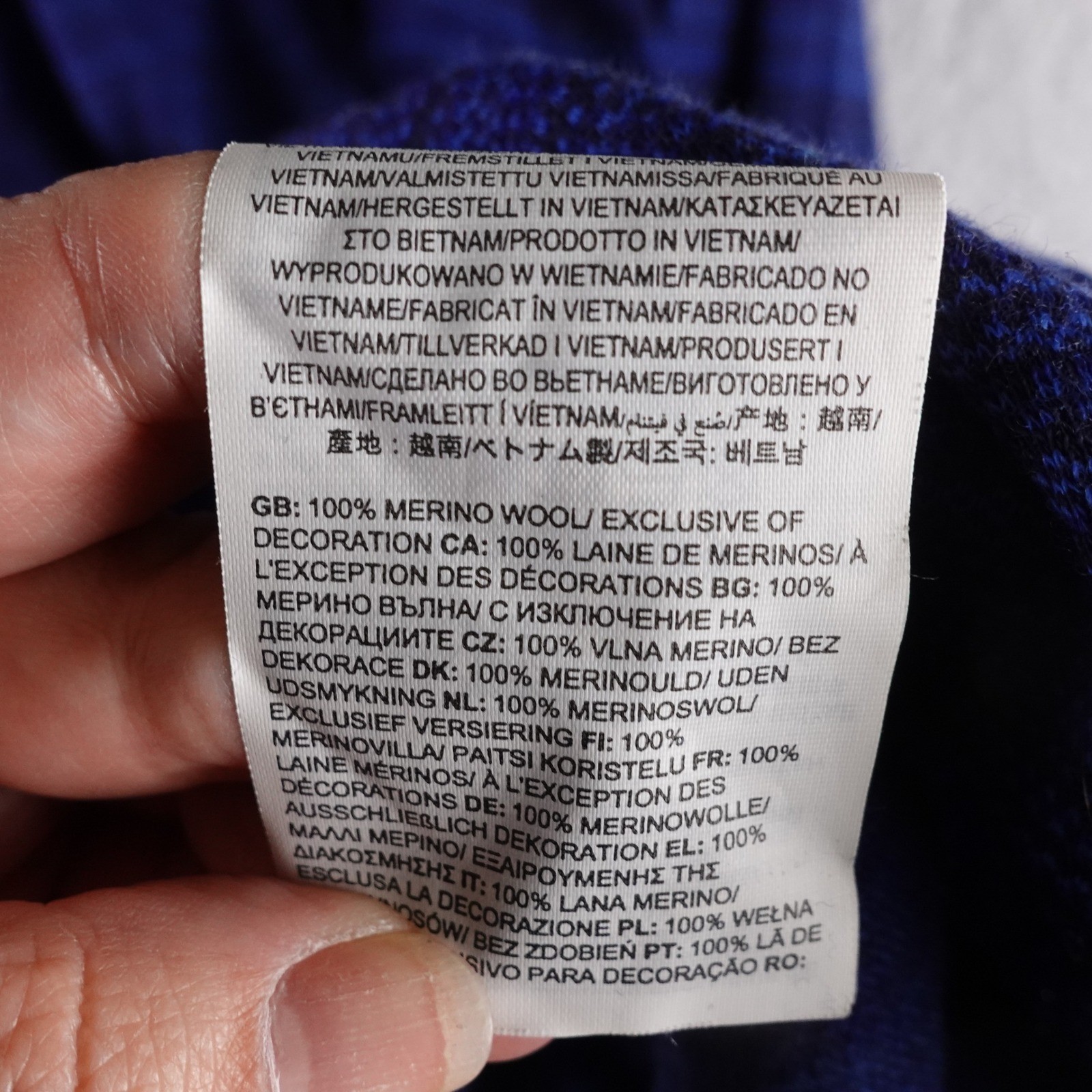 Smartwool Mens Blue Space Dye 100% Merino Wool Long Sleeve Base Layer Top L gallery