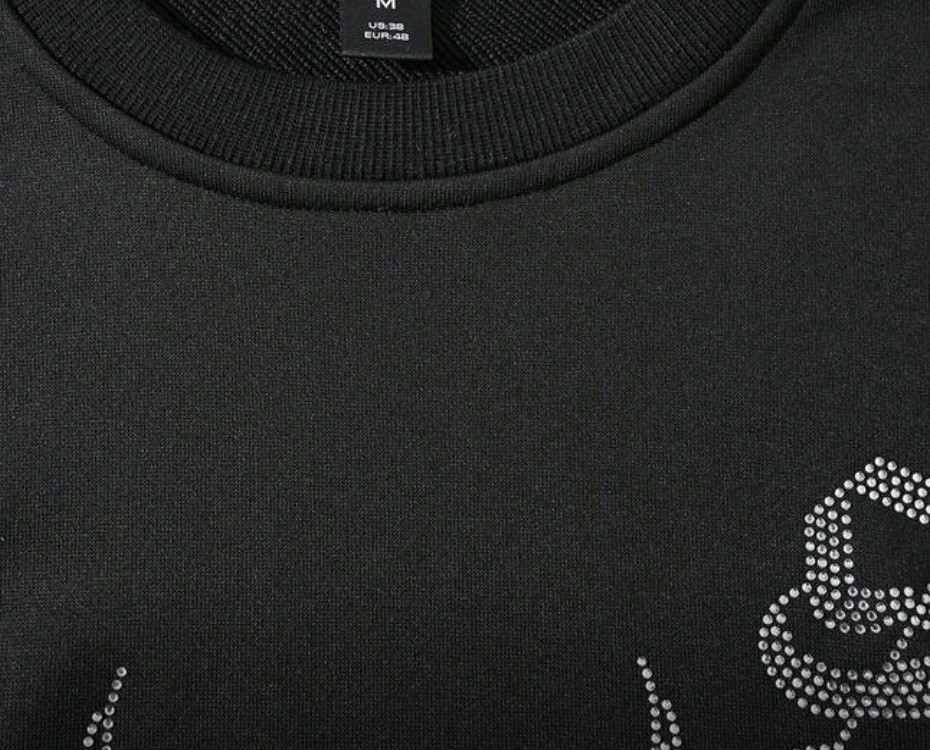 New Men Luxury Diamond Rhinestones Black Long T-Shirt High Quality gallery