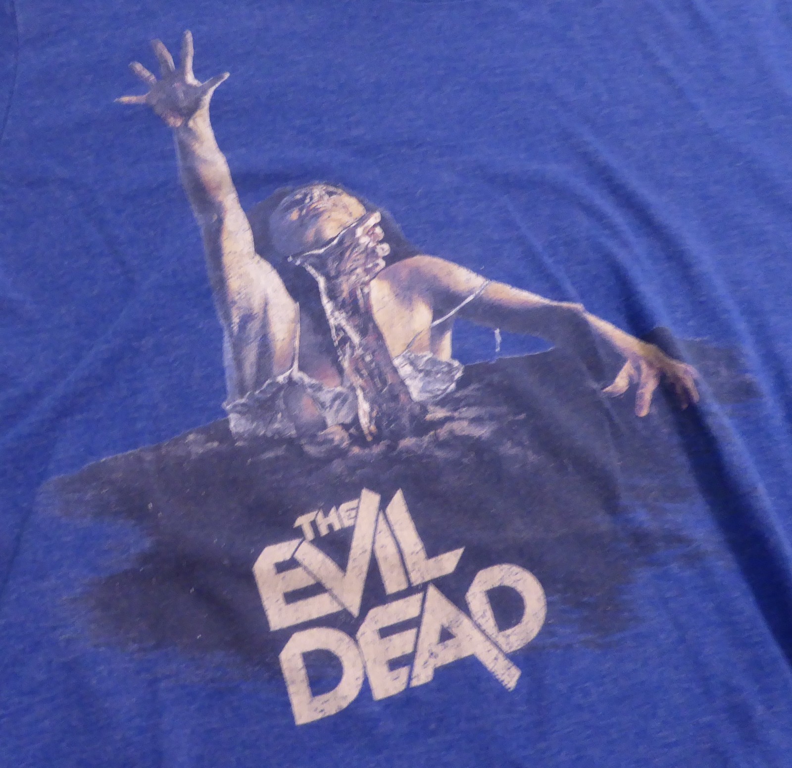 THE EVIL DEAD CLASSIC ROYAL BLUE T-SHIRT SIZE SMALL FRIGHT RAGS EXCELLENT SHAPE! gallery