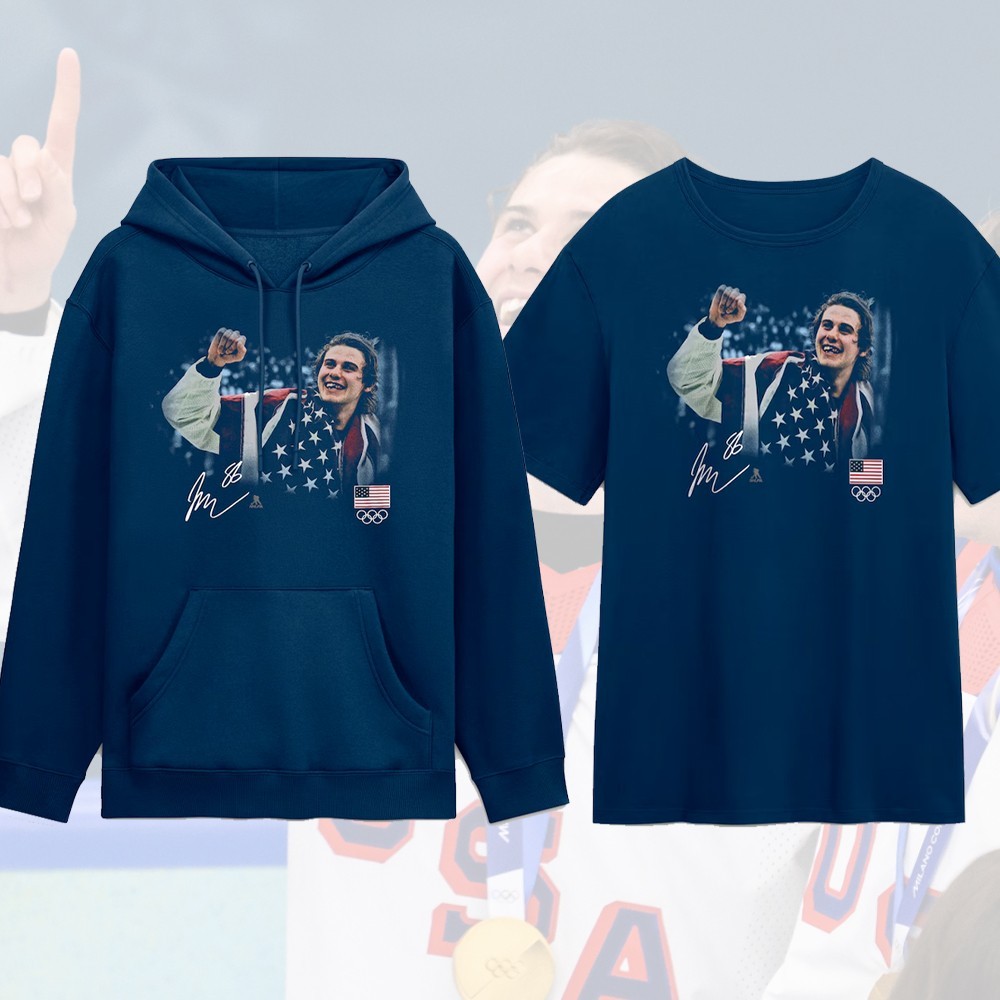 HOT! Jack Hughes US Men's Olympic Hockey Medal Moment Flag Special Design gallery