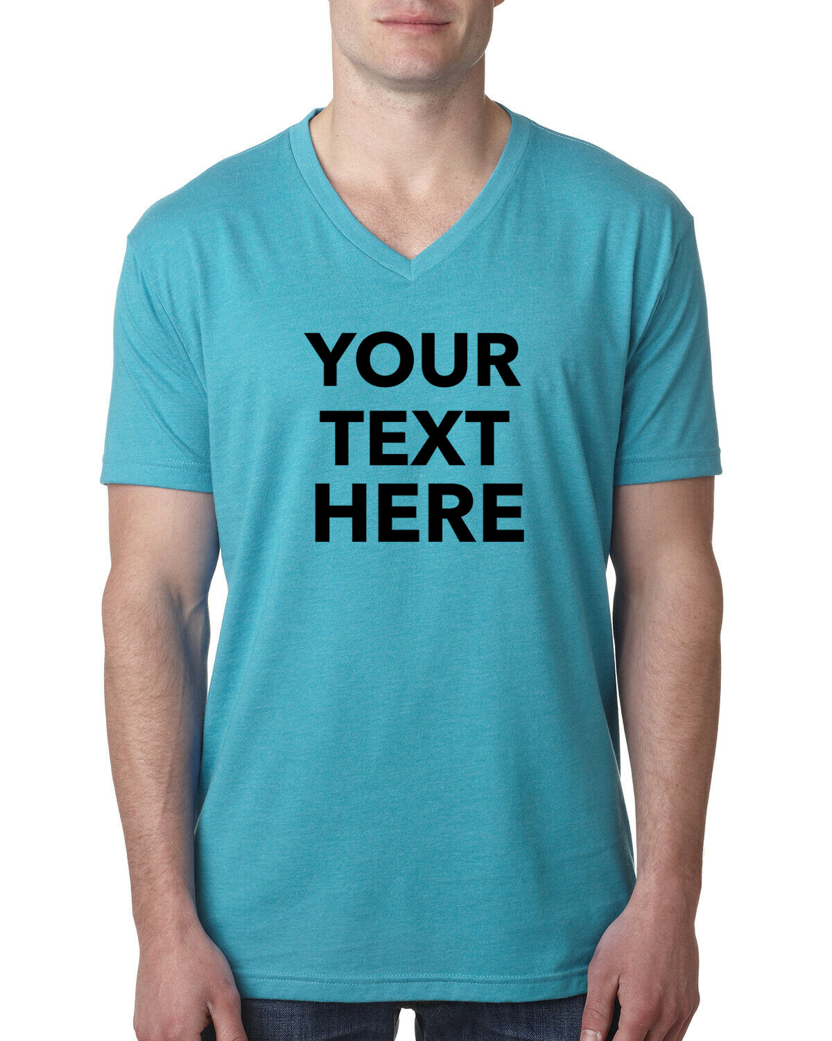 Custom Text, Logo- Next Level Men's Premium CVC V-Neck Soft T-Shirt 6240 gallery