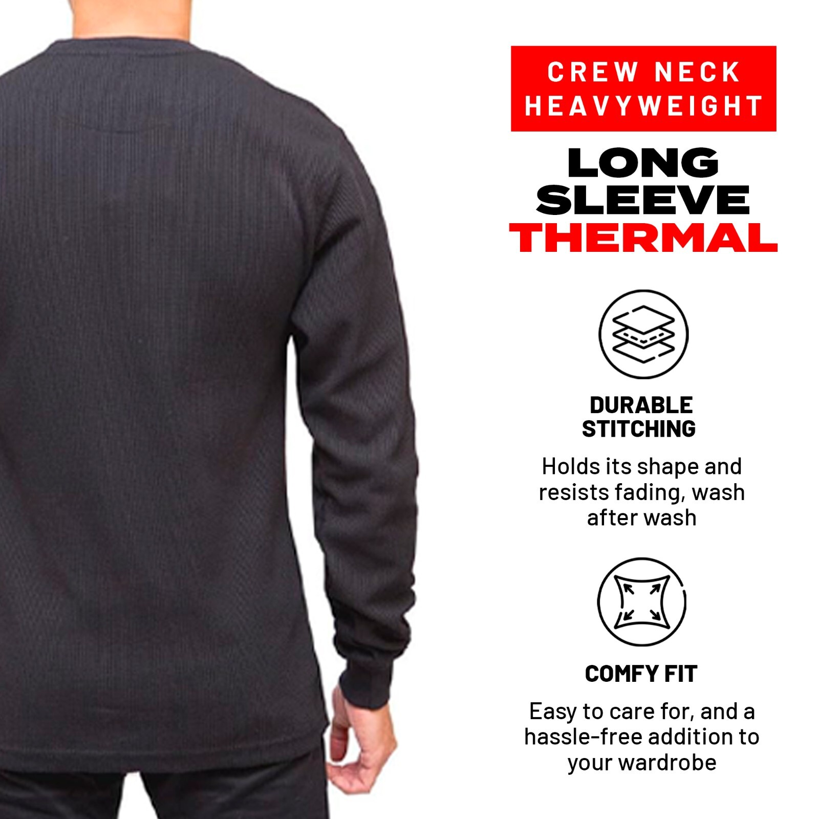 Access Men's Heavyweight Long Sleeve Thermal Crew Neck Top gallery