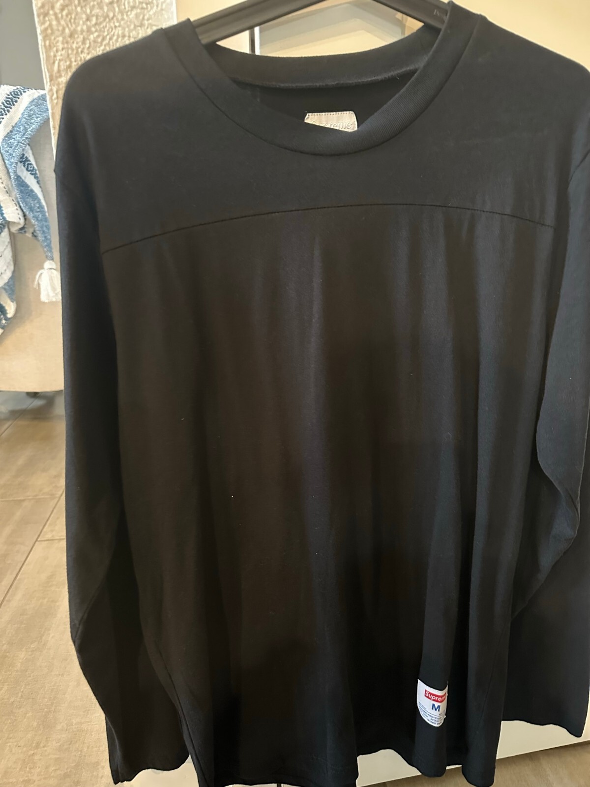 Supreme Playboy L/S football SS16 Top Tee black Long sleeve Medium 