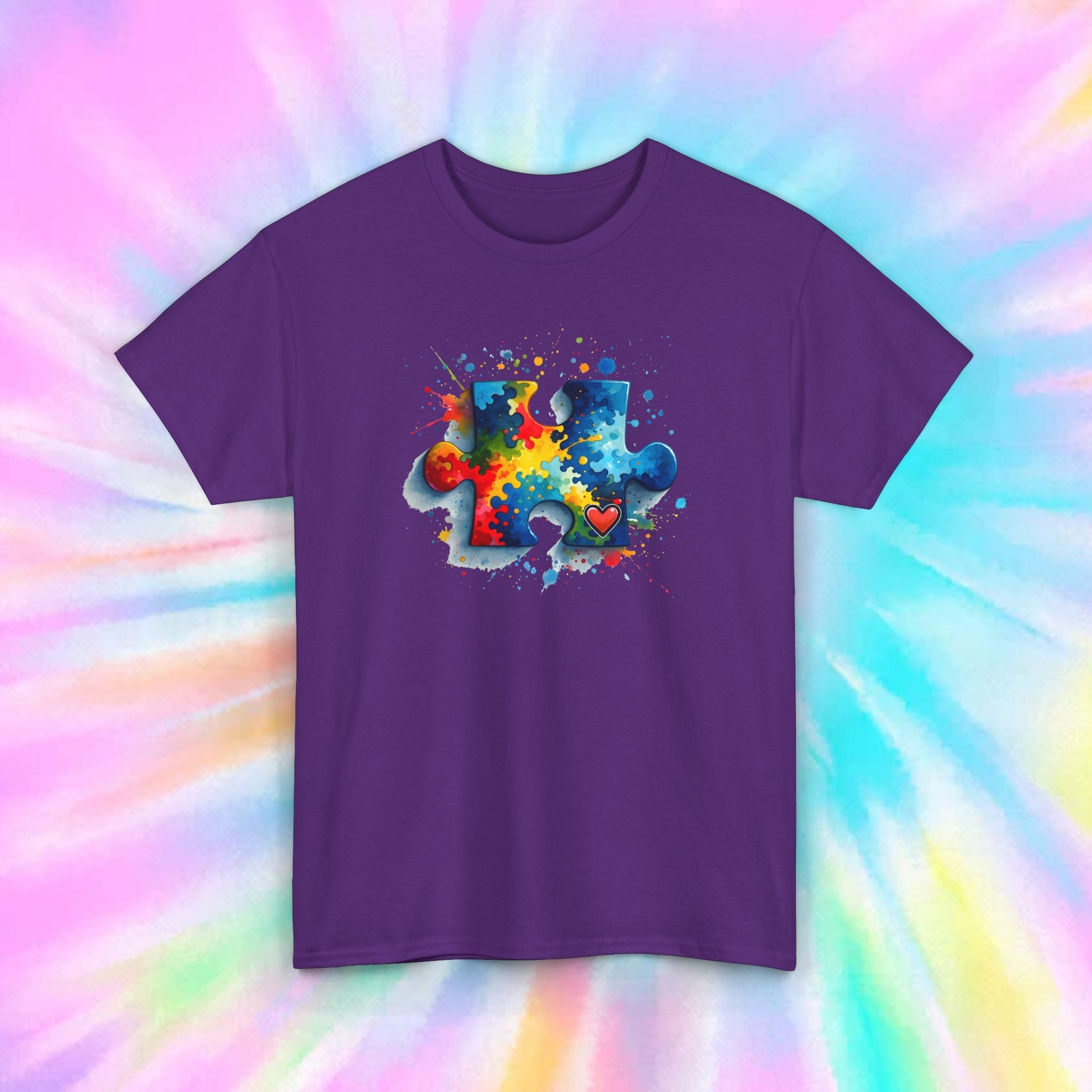 Autism Awareness Puzzle Piece Shirt | S-5XL | Colorful Vibrant Support Tee