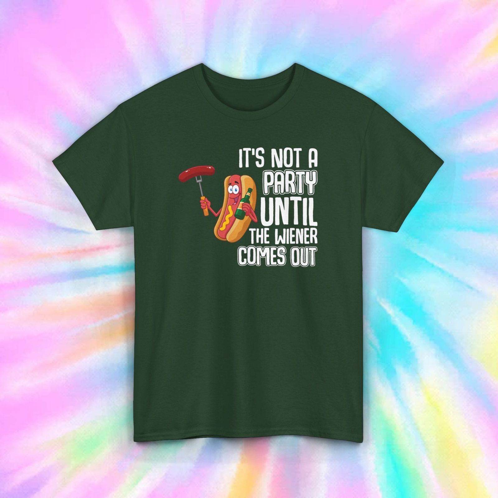 Funny Hot Dog T-Shirt | Wiener Party BBQ Tee | Grill Cookout Humor Shirt | S-5XL