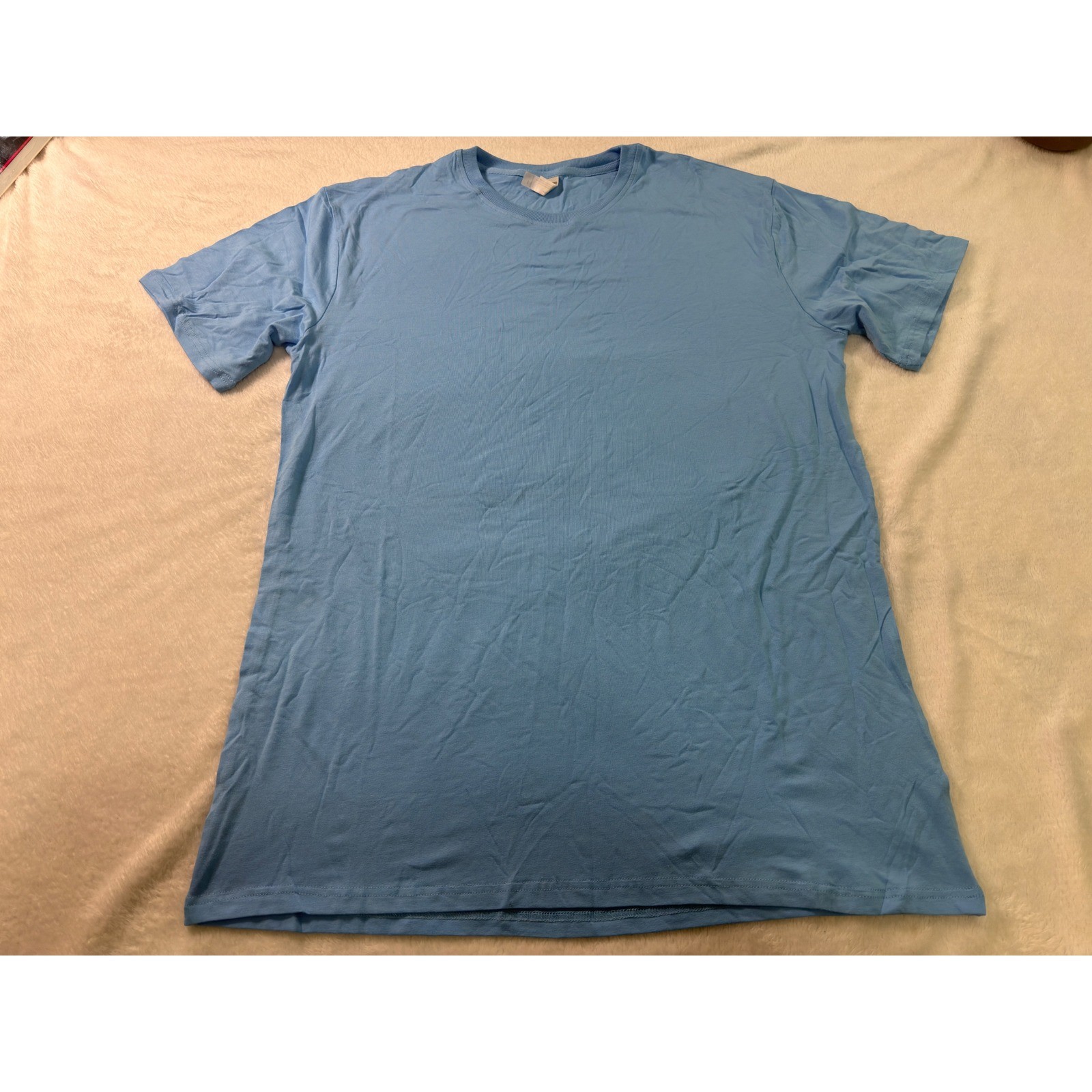 Royal Avalon Mens Bamboo Cotton Blend Crewneck T-Shirt Light Blue Large gallery