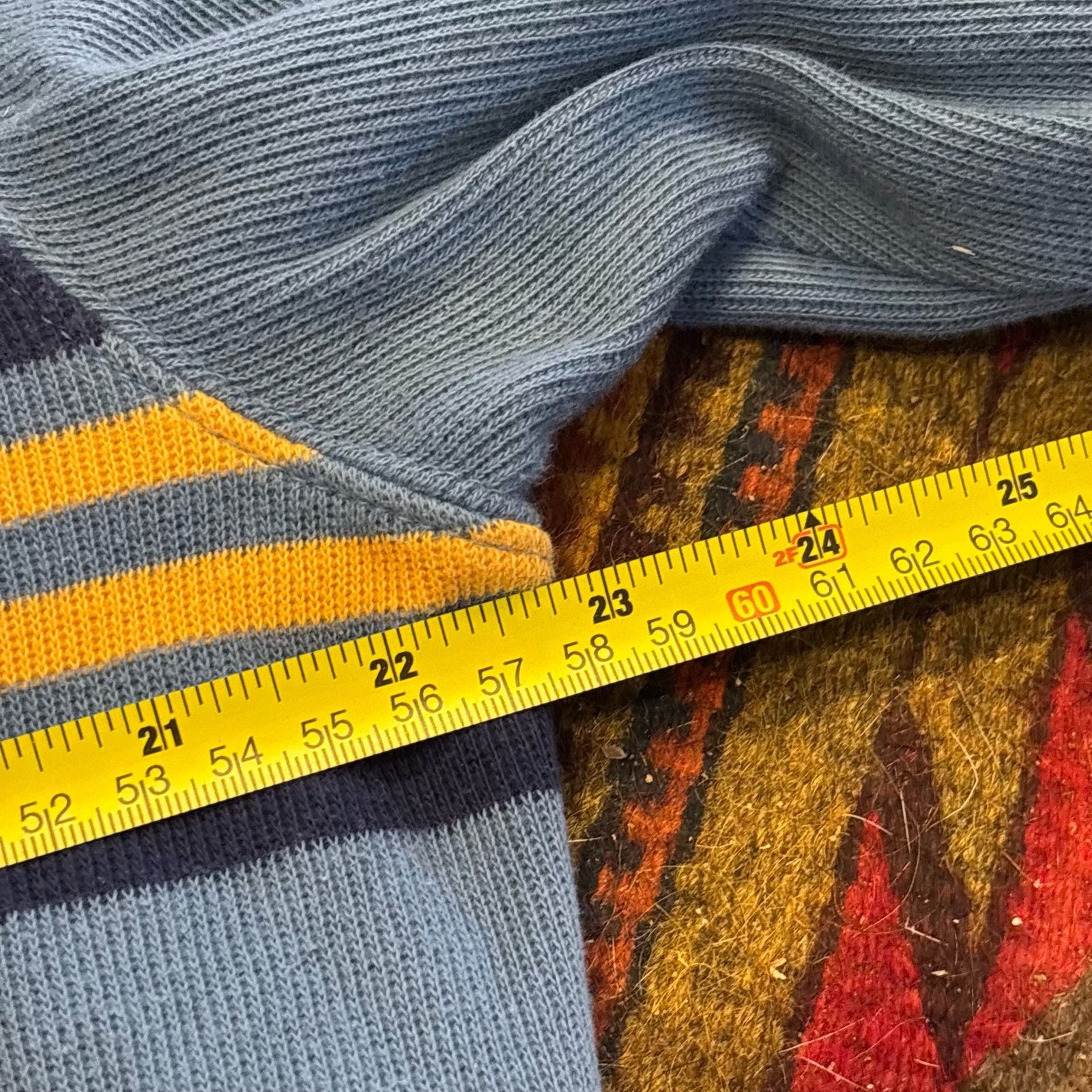 American Eagle Blue Stripe Ribbed Long Sleeve Thermal Shirt gallery