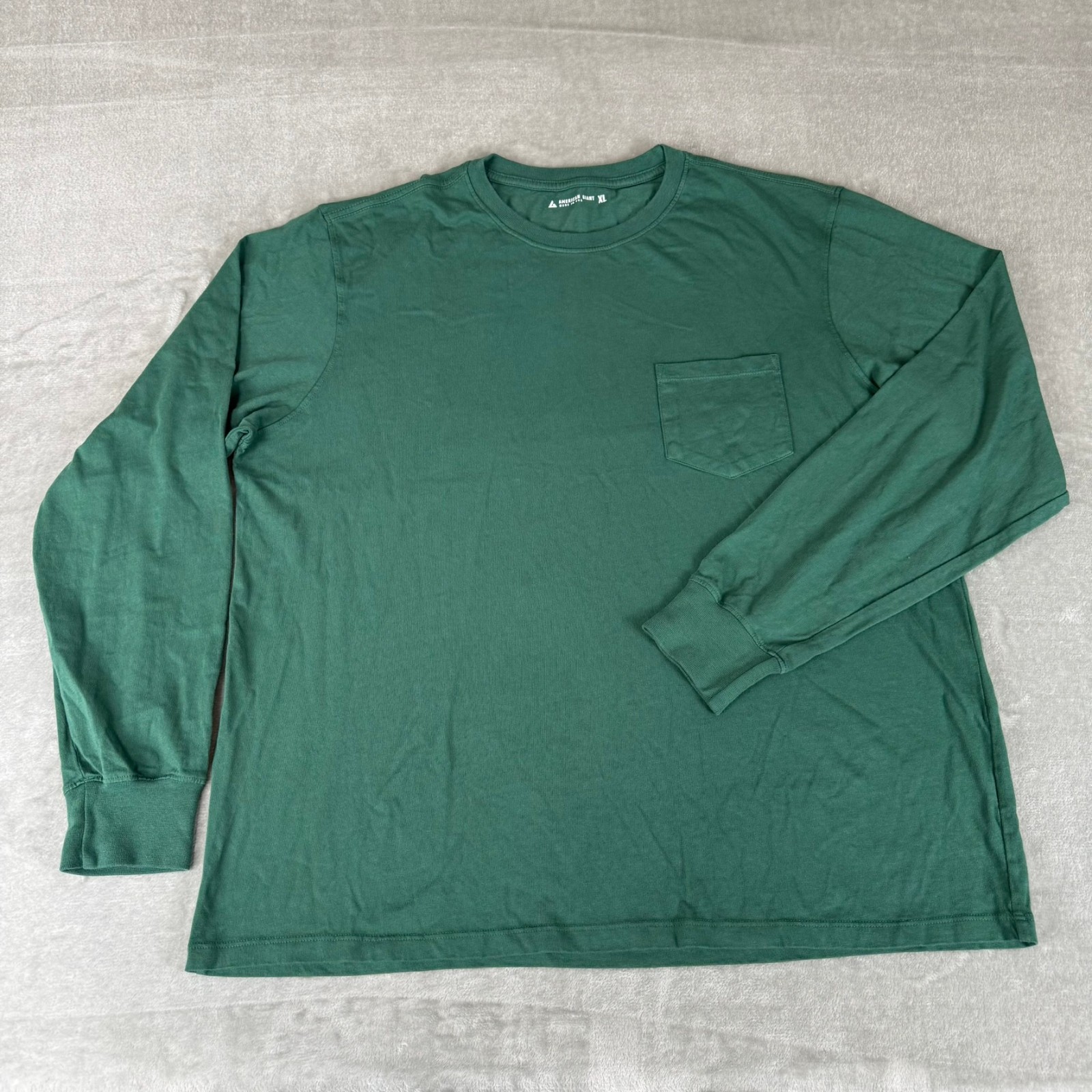 American Giant Long Sleeve Pocket Tee T-Shirt Mens XL Green $65 USA New NWOT