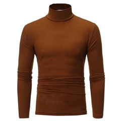 Mens Turtleneck Basic Pullover Long Sleeve Jumper Top Casual Slim Fit T-Shirt**