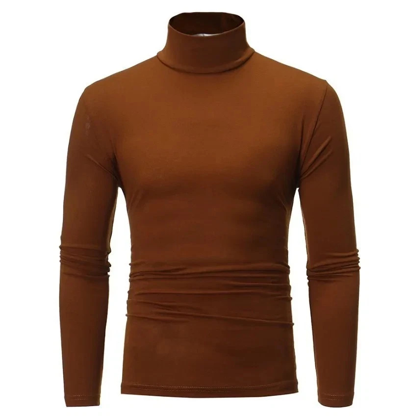 Mens Turtleneck Basic Pullover Long Sleeve Jumper Top Casual Slim Fit T-Shirt** gallery