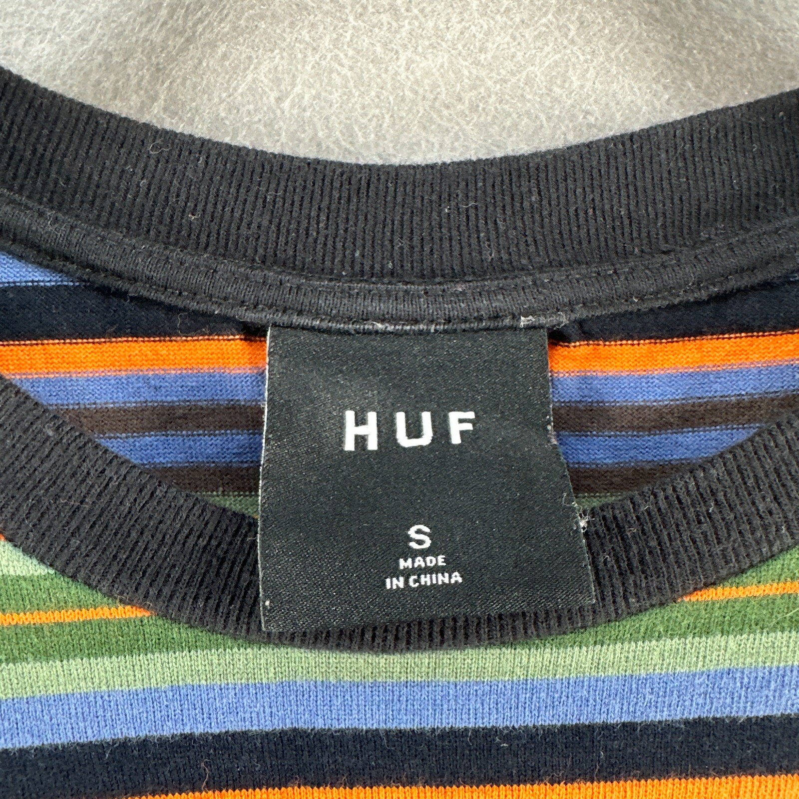Huff Mens Shirt Small Blue Contrasting Trim Casual Short Sleeve Embroidered Logo gallery
