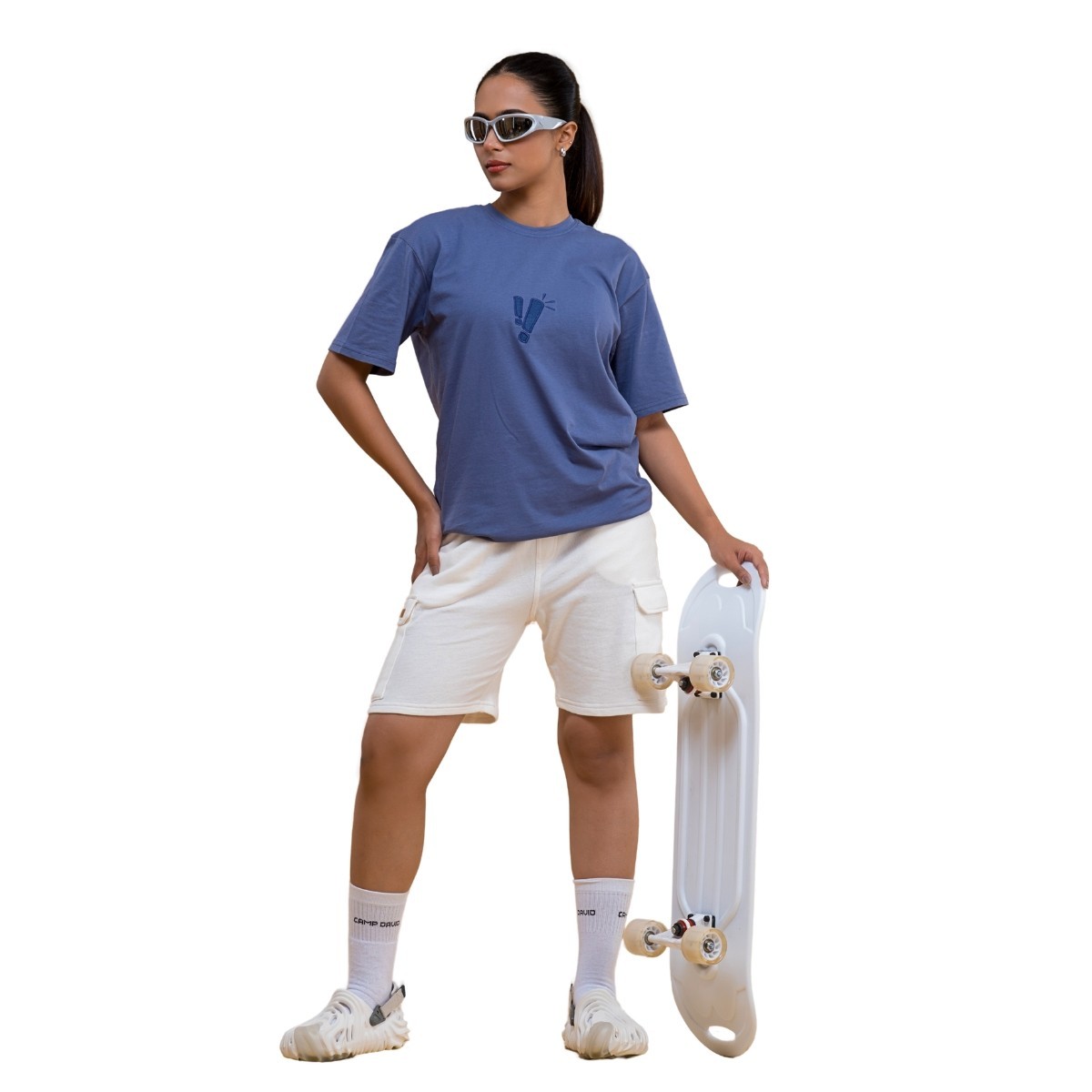 Deep Blue T Shirt – Unisex Crewneck Relaxed Fit Short Sleeve Embroidered Tee gallery