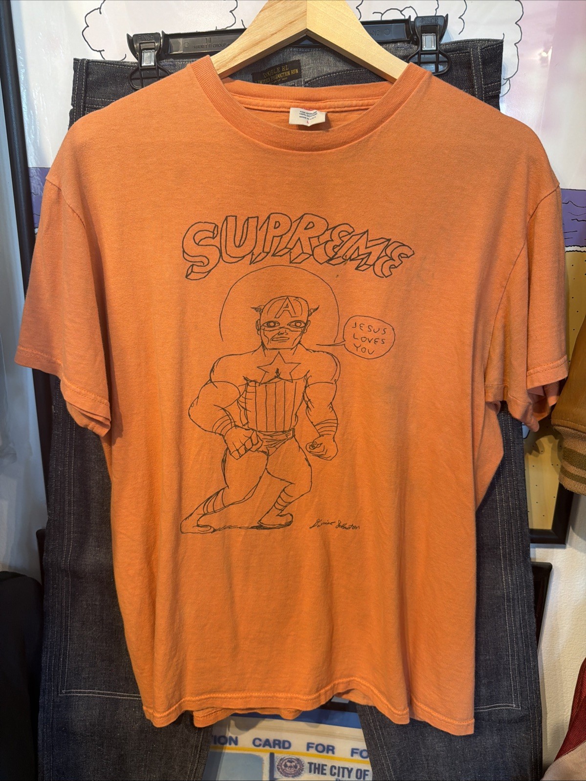 Rare Supreme Daniel Johnston Captain America T Shirt Men's Large Streetwear gallery