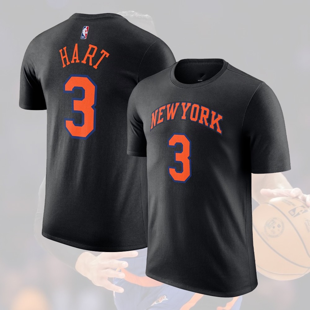 HOT! Josh Hart #3 New York Team 2026 Name and Number Fan Look Full Size gallery