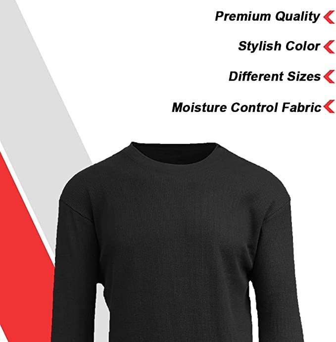 Men's Crew Neck Waffle-Knit Long Sleeve Thermal Shirts (S-5XL) NWT Free Shipping gallery