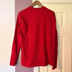 Apple Long Sleeve T-Shirt Size L Tech Promo Red Cotton Crew Neck Made in USA
