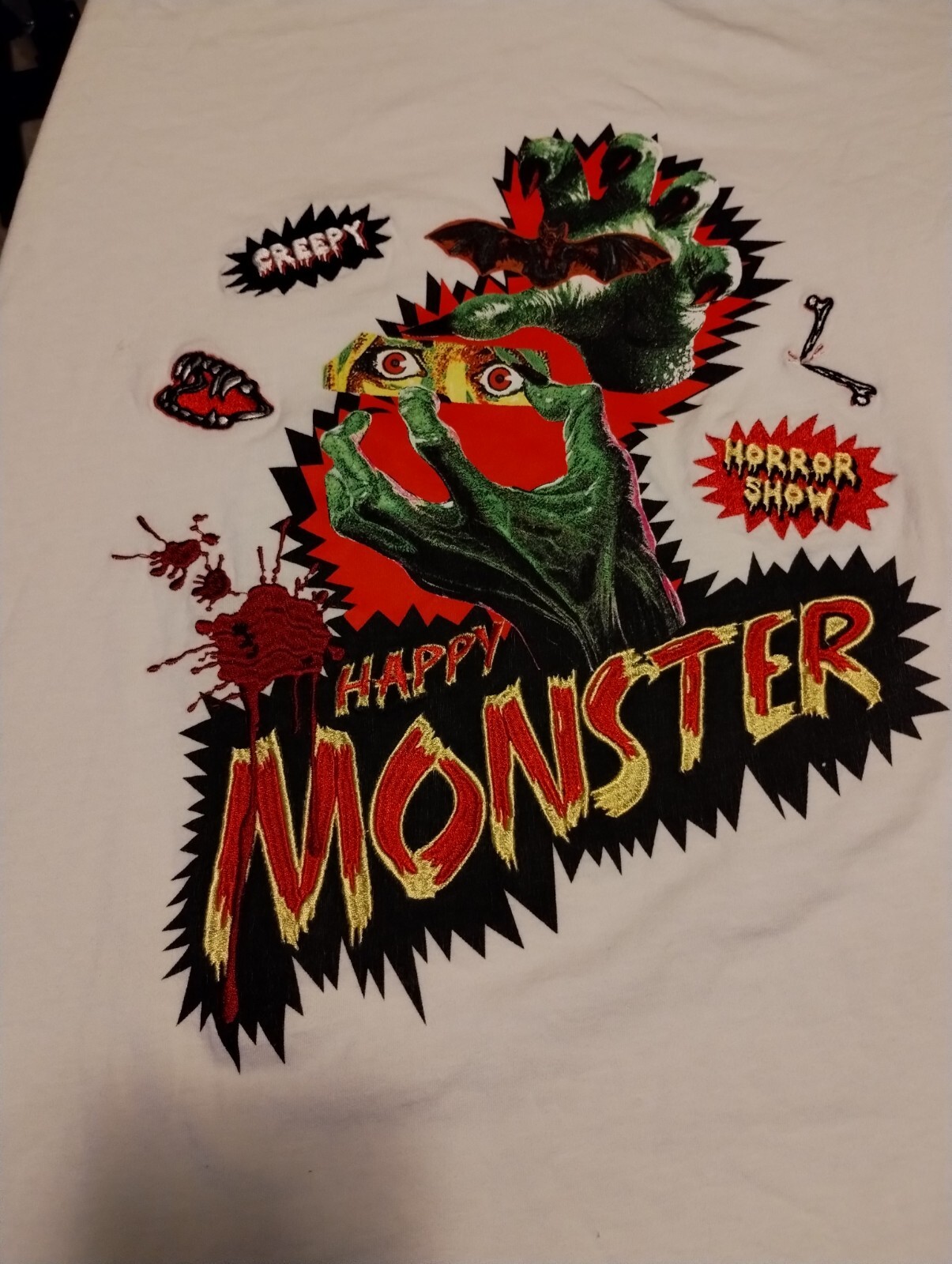 THE KOOPLES HAPPY MONSTER COTTON WHITE JERSEY T SHIRT IN WHi01 Mens Large gallery