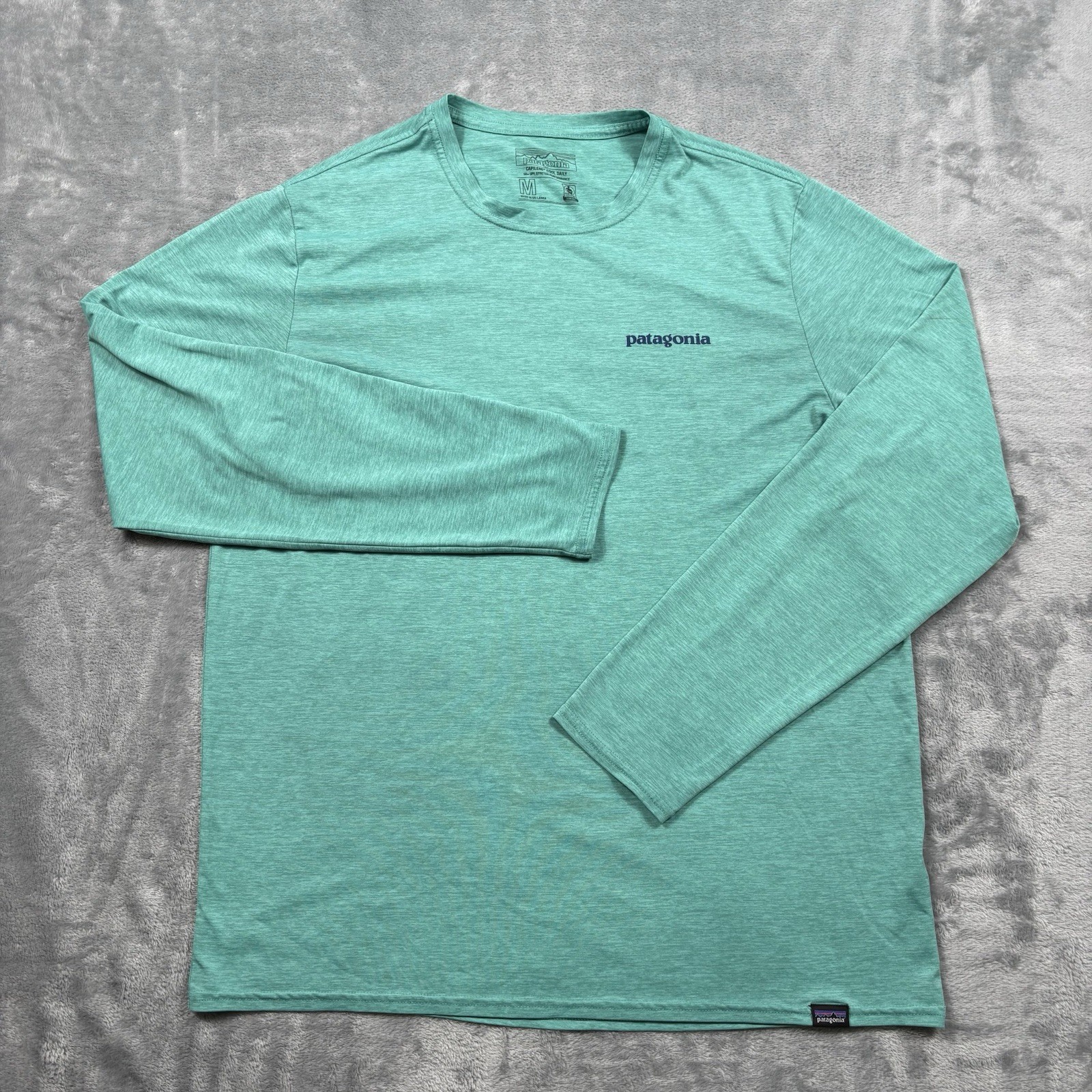Patagonia Capilene Cool Daily Tee Shirt Mens Med Teal Heather Long Sleeve UPF 50 gallery