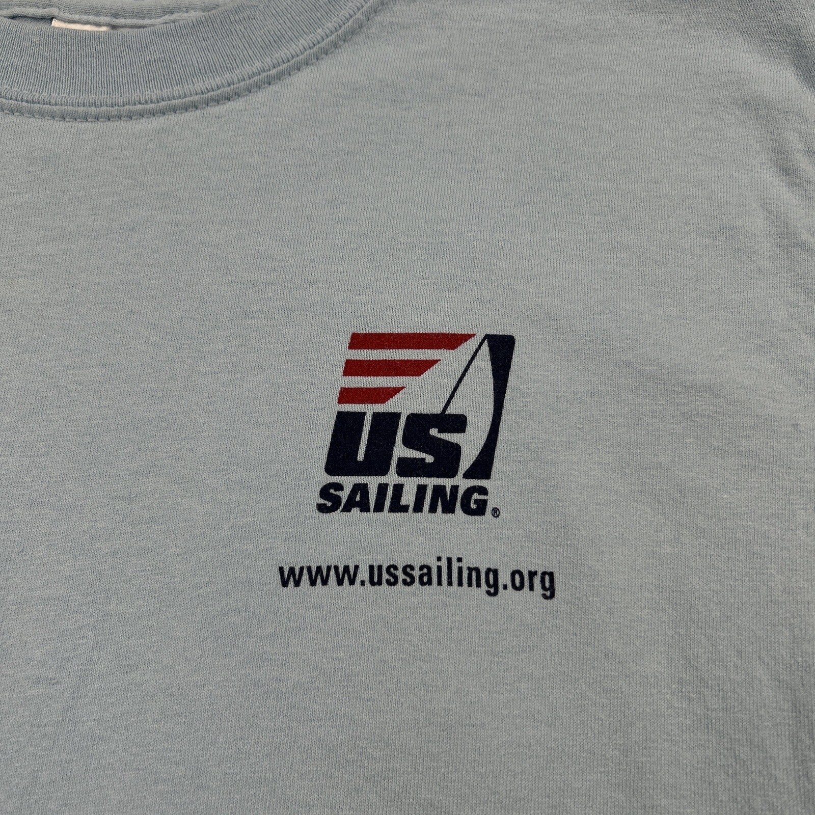 VINTAGE USA Olympic Sailing Shirt Adult Small Blue 2004 Junior Outdoors Mens gallery