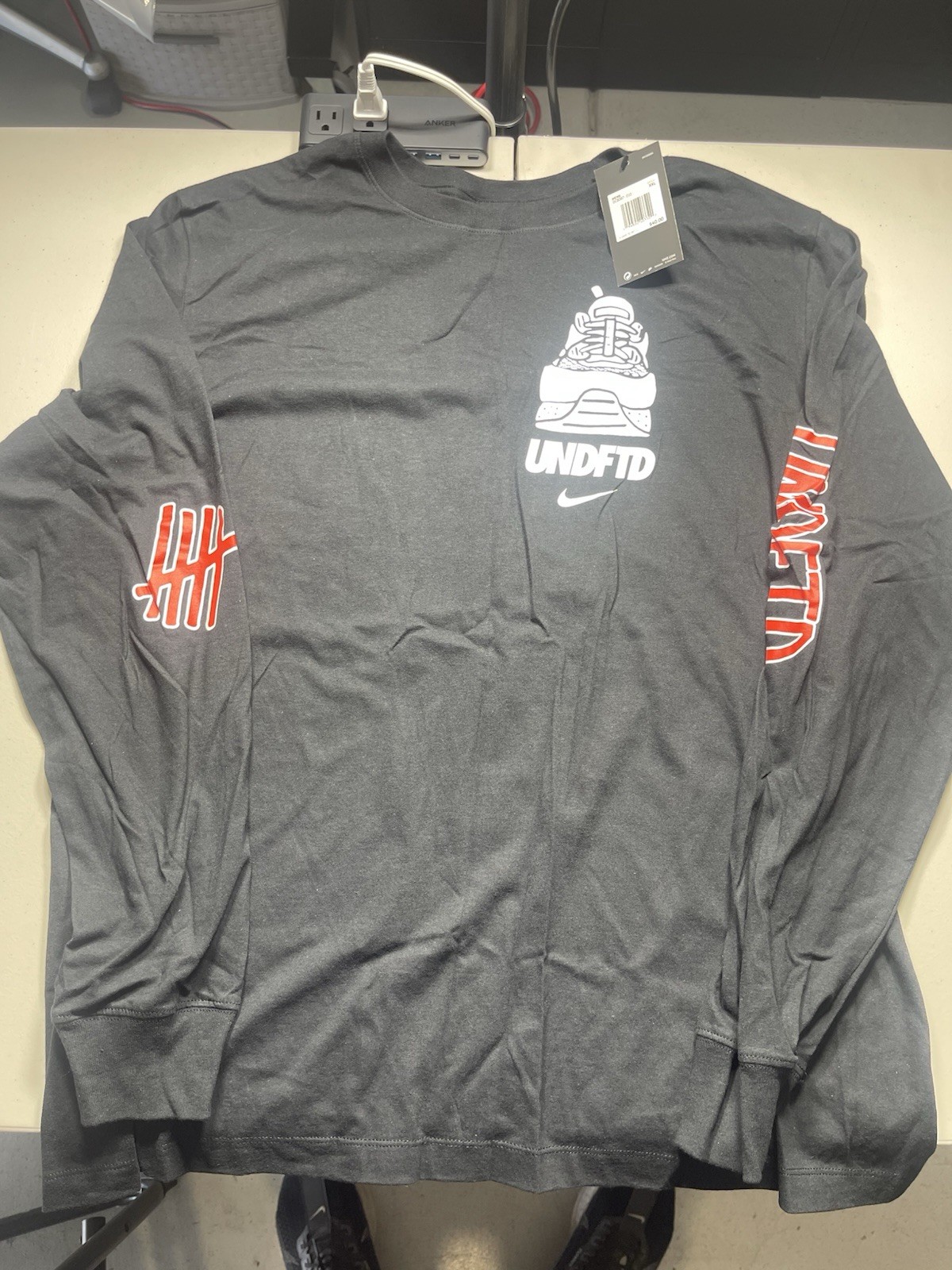 Nike x Undefeated UNDFTD Air Max 90 Long Sleeve T Shirt XXL Black NWT DC8397-010 gallery