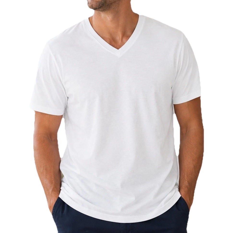 Goodfellow Every Wear V-Neck T-Shirt Men's L White NWT Cotton Blend Tee gallery