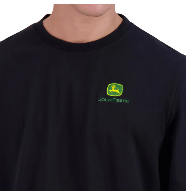 John Deere Men's Long Sleeve Black T-Shirt tee Logo Size M NWT gallery