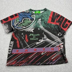 Plastic is Wack Reach Tee Men’s Medium Graphic AOP Eco Clean Earth Crew Shirt