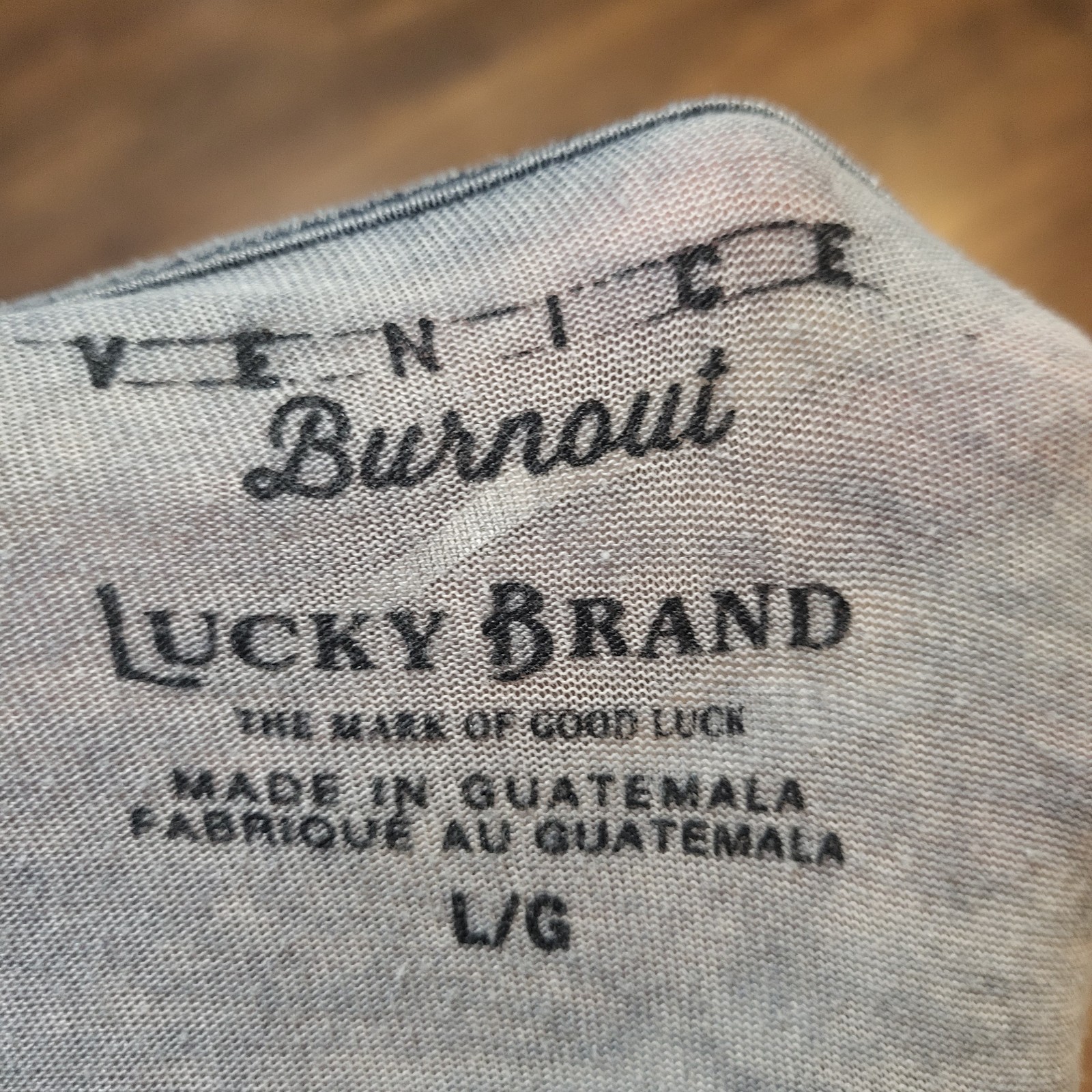 Lucky Brand Venice Burnout Henley T Shirt Mens L Blue Gray Short Sleeve Thin gallery