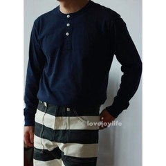 BOB DONG Fall Winter Basic Shirt Cotton Men’s Long Sleeve Henley Shirt Slim Top
