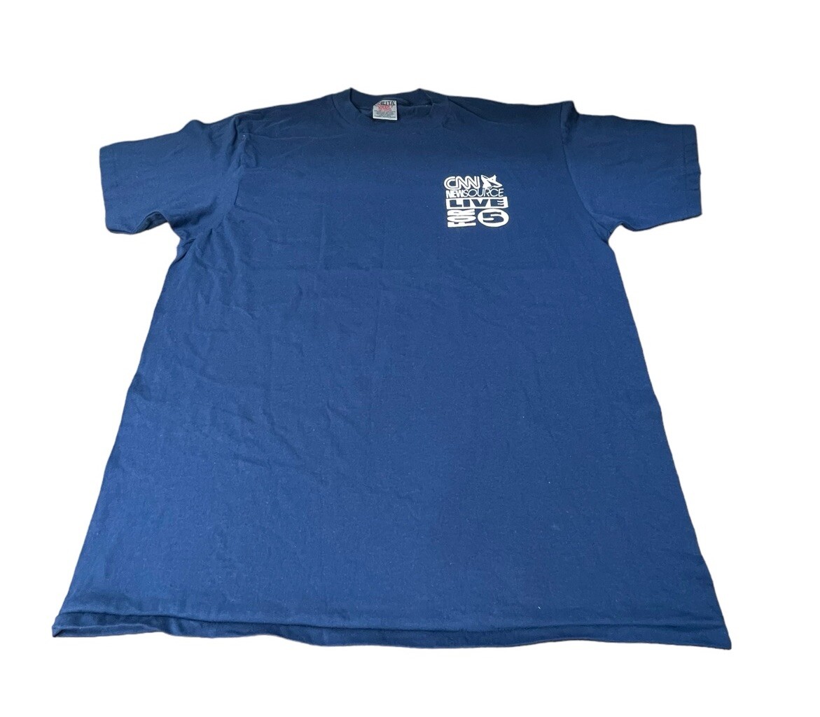 Vintage 90’s CNN New Source Live For 5 Single Stitch T Shirt Men’s Size XL USA gallery
