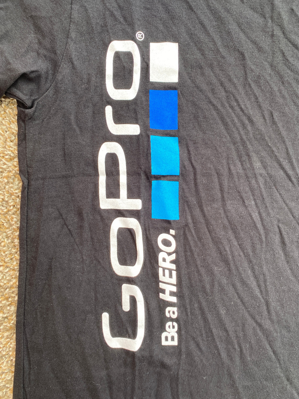 Go Pro Shirt Mens S Black Short Sleeve Casual Cotton Be a Hero Adventure Camera gallery