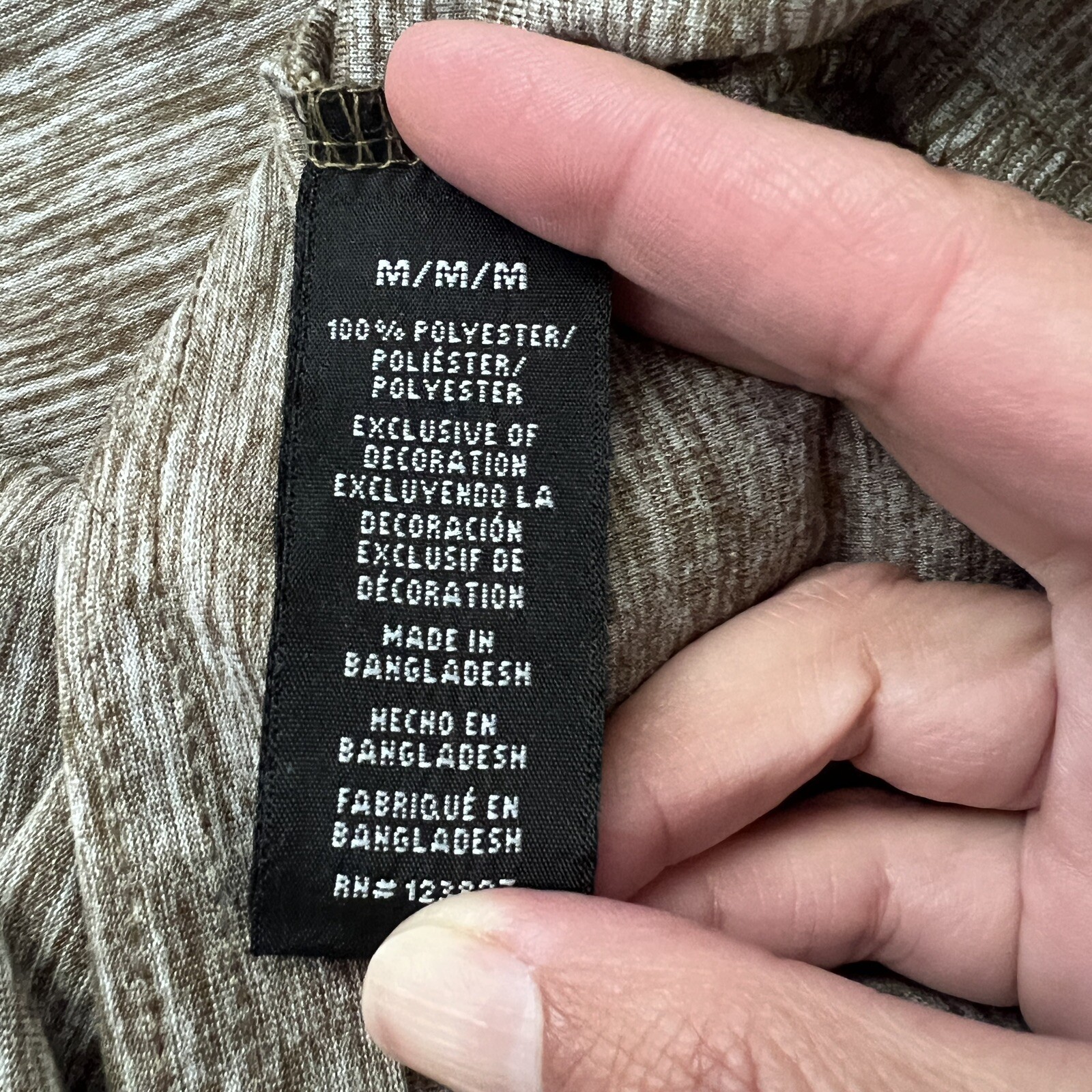 Raw Yarn Industries Size M Heathered Long Sleeved Top Olive Green Crew Neck gallery